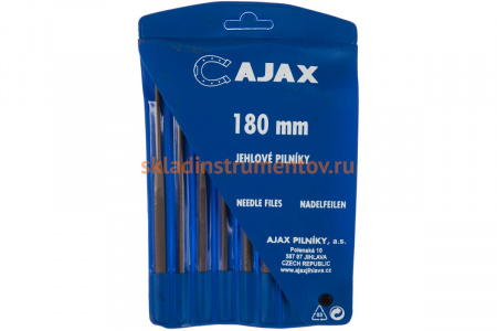Набор из 6-ти надфилей с ручкой (L=180 мм, зернистость 2) AJAX 286213931826