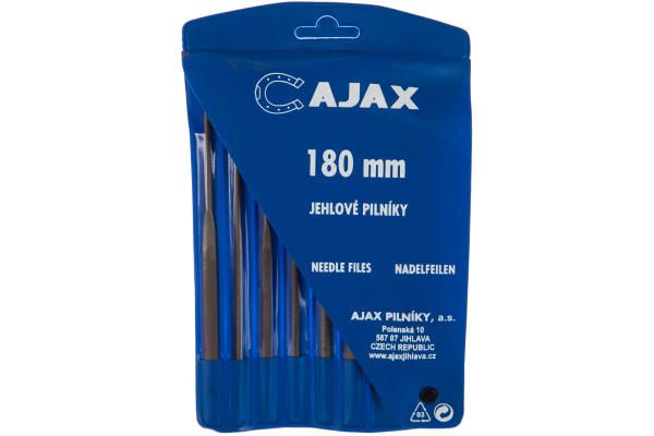 Набор из 6-ти надфилей с ручкой (L=180 мм, зернистость 2) AJAX 286213931826