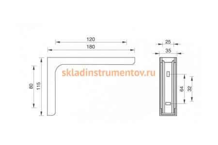 Полкодержатель JET 216 120мм белый PR216Q.120WT99