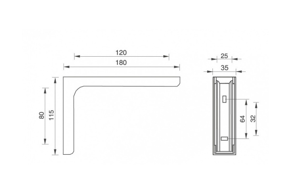 Полкодержатель JET 216 120мм белый PR216Q.120WT99