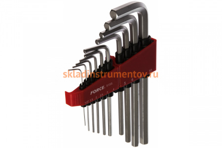 Набор средних Г-образных шестигранников 10 предметов FORCE 5102L