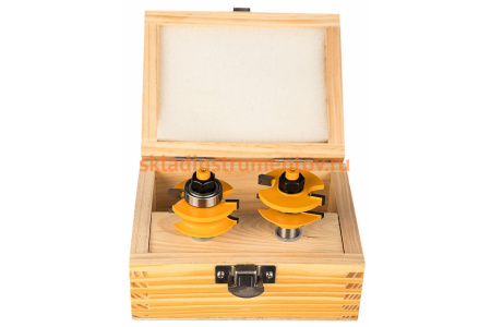 Набор фрез комбинированных рамочных (2 шт; 41.3х23 мм; R 12 мм; хвостовик 12 мм) по дереву Энкор 9340