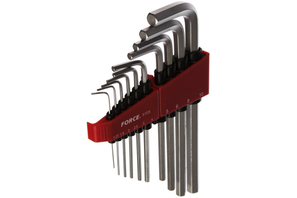 Набор средних Г-образных шестигранников 10 предметов FORCE 5102L