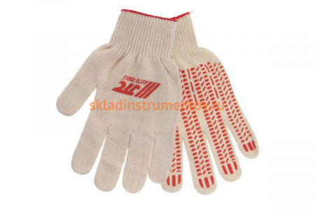 Перчатки JTC х/б с ПВХ напылением и логотипом 10 кл. XB1042