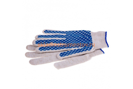 Трикотажные перчатки DEXX, 7 класс, х/б, обливная ладонь 114001