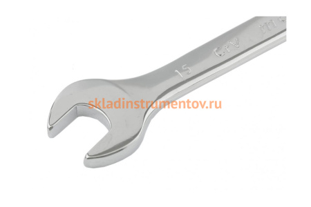 Комбинированный ключ 15 мм, CrV, полированный хром MATRIX 15159
