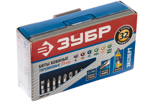 Набор бит ЭКСПЕРТ 32 предмета (25 мм) Зубр 26091-H32