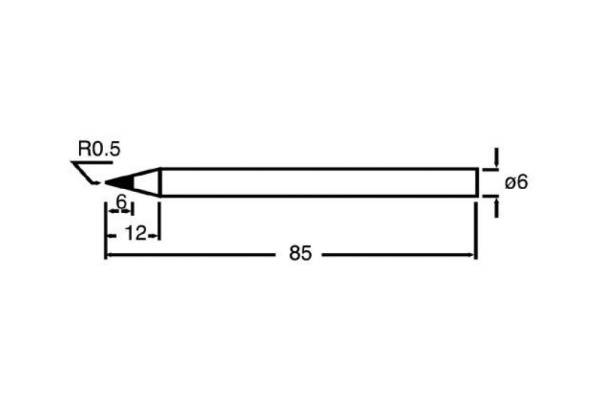 Жало конус 0.5 мм для паяльников 8PK-S120NAD-60, 8PK-S120NB-60, SI-124B-60 ProsKit SI-S120T-6B 00188600