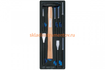 Ложемент для набора зубил, выколоток, кернеров с молотком 9-90118PRV, EVA KING TONY 85810432B