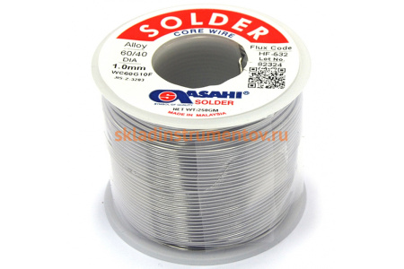 Припой (1 мм, 0.25 кг, Sn60/Pb40, HF532 флюс безотм. RMA) ASAHI 00-00000306 Припой (1 мм, 0.25 кг, Sn60/Pb40, HF532 флюс безотм. RMA) ASAHI 00-00000306