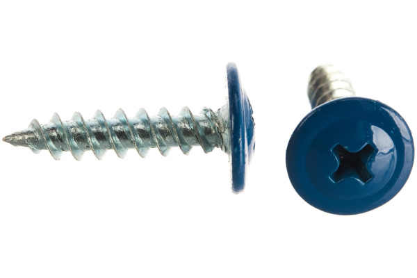 Саморезы с прессшайбой по листовому металлу до 0,9 мм Зубр RAL-5005 PH2 4,2х19 мм 450шт 300191-42-019-5005