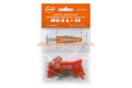 Нейлоновый дюбель c шурупом 6х45 Mungo MU-S 10 шт. MUN-1380086B