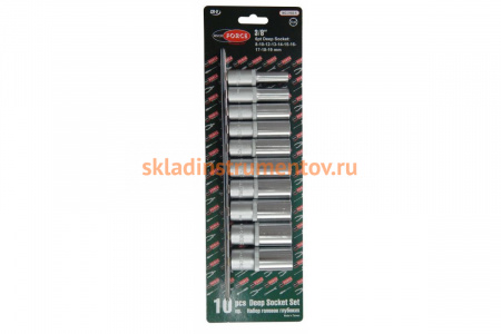 Набор торцевых головок 6-гранных (8-19 мм; 3/8"; 10 шт.) ROCKFORCE RF-3102-5