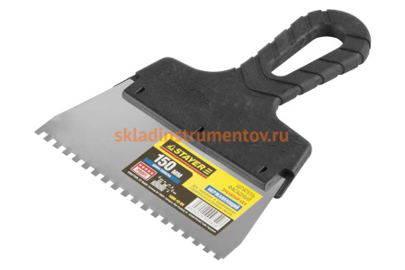 Нержавеющий зубчатый шпатель STAYER 1009-15-04