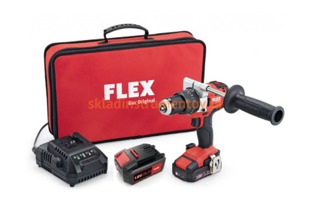 Двухскоростная аккумуляторная ударная дрель-шуруповерт FLEX PD 2G 18.0 S52 Promo 18.0 В 490202