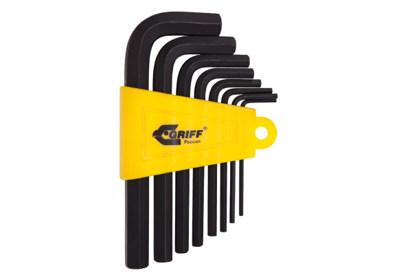 Набор шестигранных ключей из 8шт. 2-10мм в пластиковом корпусе GRIFF 031131