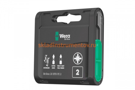 Бита Pozidriv Bit-Box 20 BTH (20 шт; 25 мм; PZ2) WERA WE-057762