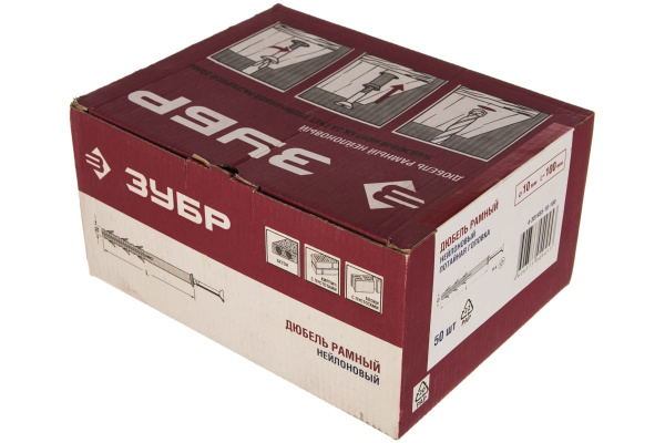 Дюбель рамный с шурупом 50 шт. (10х100 мм; PZ; ТФ5) Зубр 4-301455-10-100