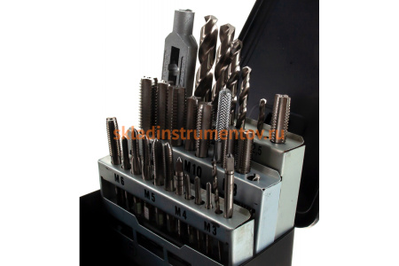 Набор ручных метчиков со сверлами D.BOR HSS-G DIN 352, 29 шт 19G1029208D
