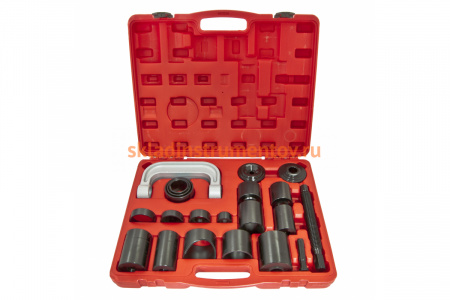 Съемник сайлентблоков и подшипников с набором оправок 21 предмет в кейсе ЭВРИКА ER-86805