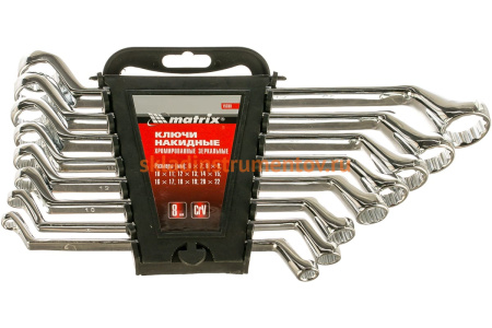 Набор ключей накидных 8шт CrV, Elliptical, зеркальное хромирование MATRIX Master 15338