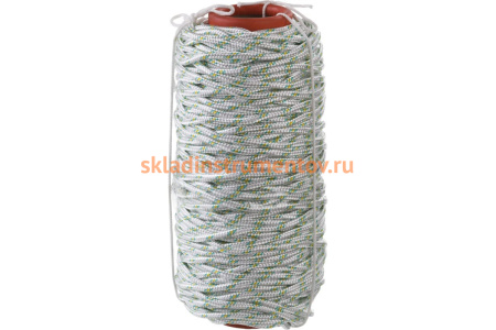 Плетёный капроновый 16-прядный фал с капроновым сердечником, диаметр 6мм, бухта 100м, 650кгс СИБИН 50220-06 Плетёный капроновый 16-прядный фал с капроновым сердечником, диаметр 6мм, бухта 100м, 650кгс СИБИН 50220-06