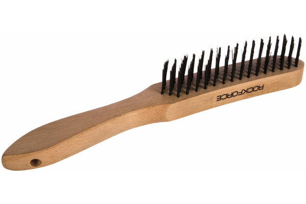 Щетка по металлу ROCKFORCE ручная, в усиленном деревянном корпусе RF-340117226