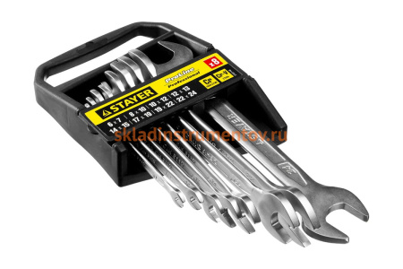 Набор гаечных рожковых ключей 6-24мм, 8шт STAYER PROFI 27037-H8