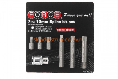 Набор бит Spline 10 мм FORCE 4072