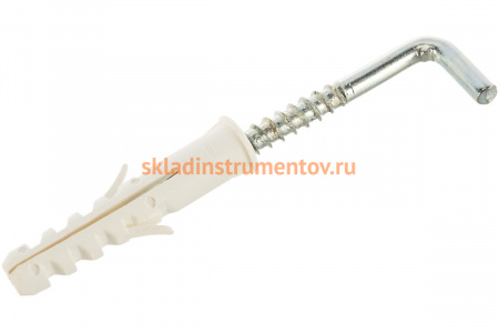 Распорный дюбель Зубр МАСТЕР тип ЕВРО с шурупом-крюком, 8х40 / 5х57 мм, 6 шт 30676-08-40