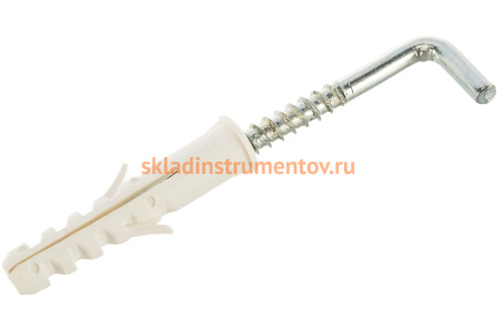 Распорный дюбель Зубр МАСТЕР тип ЕВРО с шурупом-крюком, 8х40 / 5х57 мм, 6 шт 30676-08-40