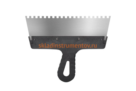 Фасадный зубчатый шпатель (250 мм, нержавеющая сталь, 6 мм) Biber 35215 тов-048249