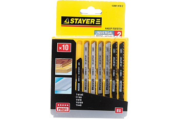 Набор полотен "МАСТЕР №2" по дереву и металлу для электролобзика EU T144D T101B T101BR T101AO T118A 10 шт. STAYER 15981-H10-2