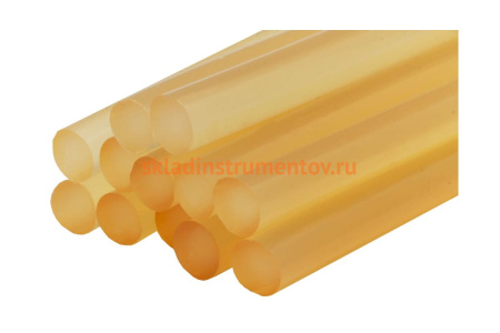 Клей желтый, прозрачный (12 шт; 7х100 мм) для клеевого пистолета ПРАКТИКА 641-626