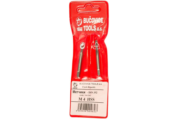 Набор метчиков HSS из 2-х шт. M 4 шаг 0.7 мм Bucovice Tools 144040
