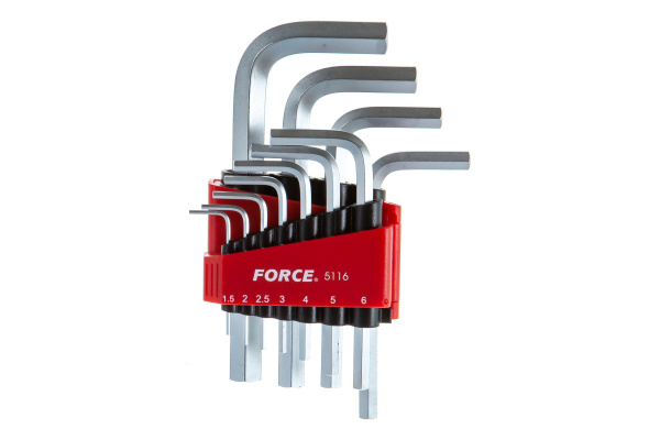 Набор Г-образных шестигранников 1,5-12 мм 11предметов FORCE 5116