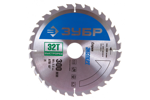 Диск пильный "быстрый рез" по дереву (300х50 мм; 32Т) ЗУБР 36901-300-50-32