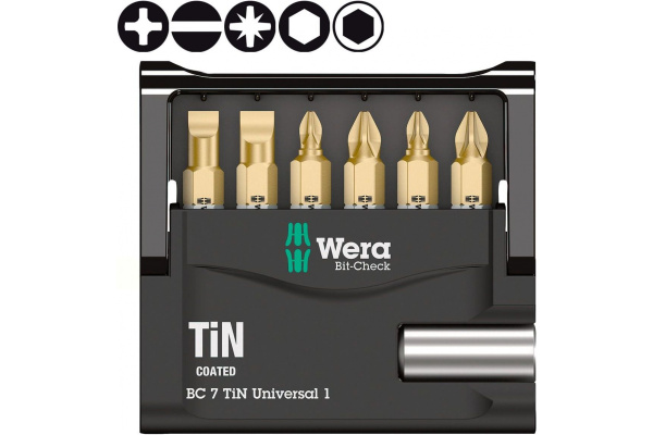 Набор бит Wera Mini-Check Tin Satz 6TLG/6 PCS WE-056285