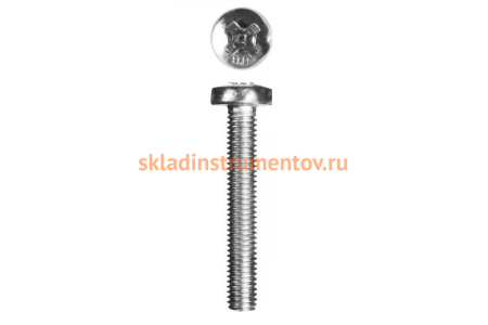 Винт Зубр DIN 7985, класс прочности 8.8, оцинкованный, M4x50 мм, ТФ0, 3000 шт. 4-303150-04-050