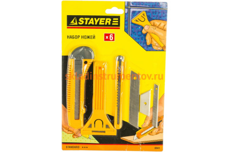 Набор ножей и скребков STAYER МАСТЕР для ремонта, 6 предм 0941