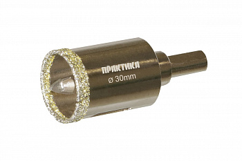 Коронка алмазная по керамограниту/керамике Профи (30х70 мм) ПРАКТИКА 917-613