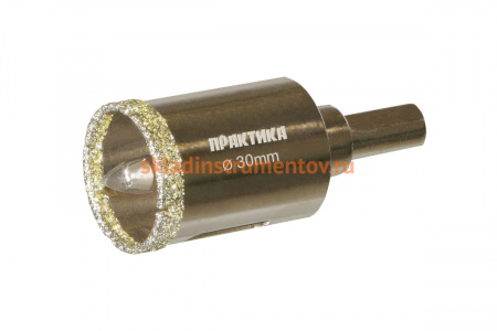 Коронка алмазная по керамограниту/керамике Профи (30х70 мм) ПРАКТИКА 917-613