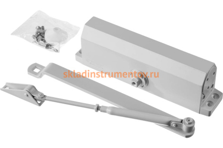 Дверной доводчик ЗУБР ПРОФЕССИОНАЛ для дверей массой до 100 кг, цвет белый 37911-100