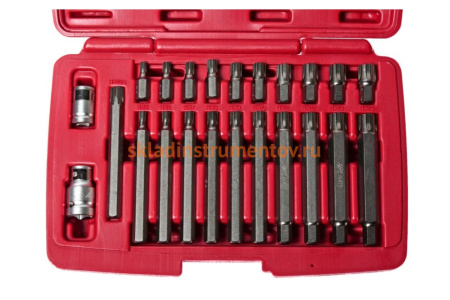 Набор бит 1/2"&3/8" RIBE RM5-RM14 + 2 держателя, кейс (23 предмета) JTC 5715