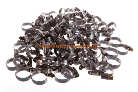 Хомут СИБРТЕХ нержававеющая сталь 16-27 мм 100 шт ширина 9 мм 47579