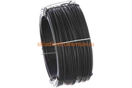 Проволока с ПВХ покрытием СИБРТЕХ зеленая 1,5мм длина 50м 47772