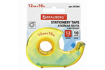 Клейкая лента в лимонном диспенсере BRAUBERG 12 мм х 10 м 227264