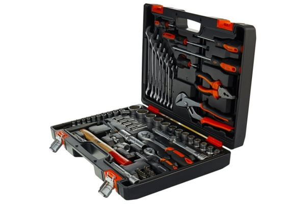 Набор инструментов 1/2, 1/4 дюйма CrV, пластиковый кейс 76 предметов Вихрь 73/6/7/4