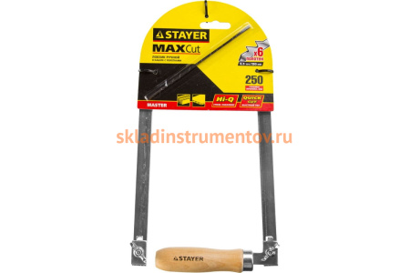 Лобзик в наборе с 6 полотнами STAYER MASTER, деревянная ручка, 130x250мм 1530-25_z01