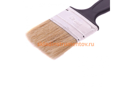Флейцевая кисть 50х6, натуральная щетина, пластиковая ручка СИБРТЕХ Стандарт 82504